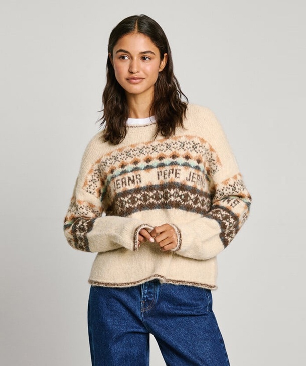 MAGLIA GIROCOLLO TRICOT FAIR ISLE PEPE JEANS