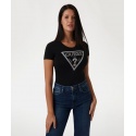 T-SHIRT GIROCOLLO CON LOGO TRIANGOLO GUESS