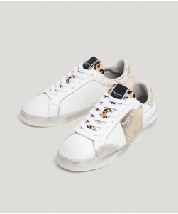 SNEAKER IN PELLE CON DETTAGLI METALLICI PEPE JEANS