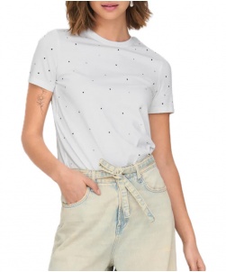 T-SHIRT IN COTONE CON STRASS ONLY