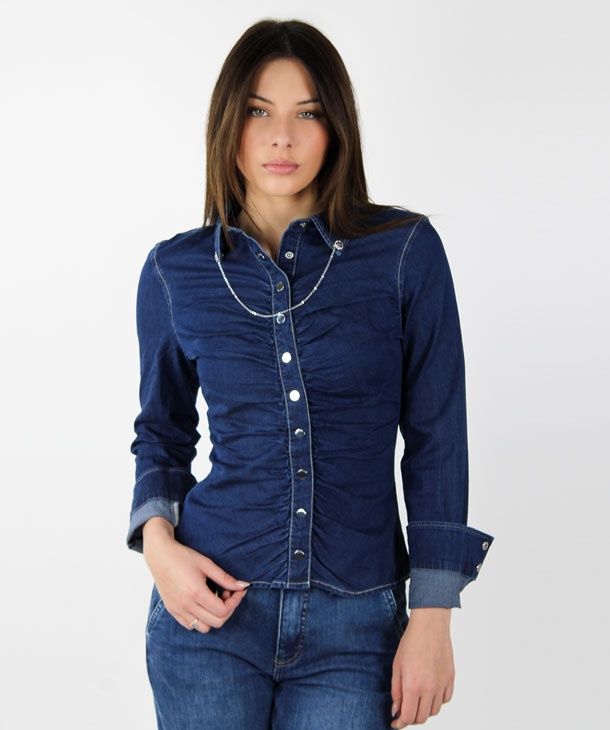 CAMICIA DI JEANS CON CATENELLA GUESS