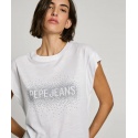 T-SHIRT LOGO STRASS BOXY FIT PEPE JEANS