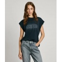 T-SHIRT LOGO STRASS BOXY FIT PEPE JEANS