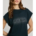 T-SHIRT LOGO STRASS BOXY FIT PEPE JEANS