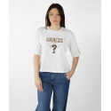 T-SHIRT LOGO FRONTALE CON PAILLETTES GUESS