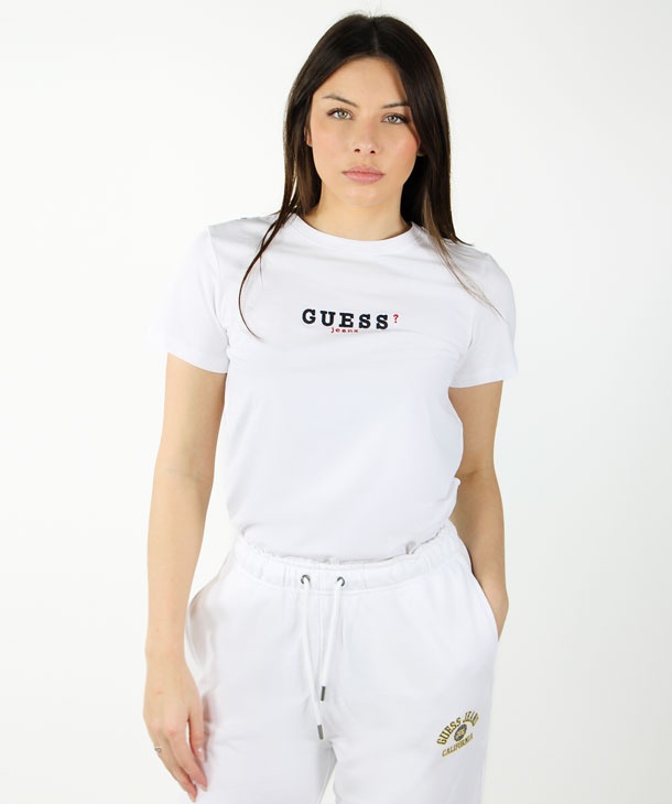 T-SHIRT CON LOGO RICAMATO GUESS