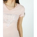 T-SHIRT CON LOGO TRIANGOLO E STRASS GUESS