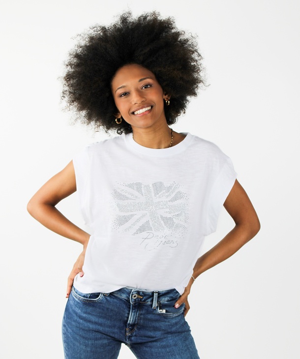 T-SHIRT CON STRASS LONDON PEPE JEANS